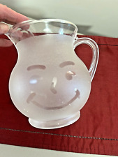 Vintage Kool Aid Smiling Pitcher   frosted clear     Rare find picture