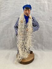 French Santon de Provence Clay Fisherman 10” Signed Sylvette Amy picture
