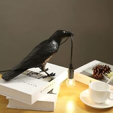 Raven Table Lamp Birds Desk Resin Crow Wall Sconce Lamp, Black  picture