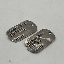 Vtg WW2 US Army Military Dog Tags Notched Next of Kin Baptist B Pos Weatherby picture