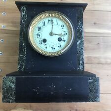 Antique Marble/Black Stone Mantel Clock Made In Paris France For Parts/Repair picture