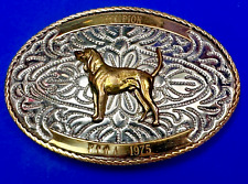 Champion Dog Vintage  1975 Trophy Montana Silversmiths German Silver Belt Buckle picture