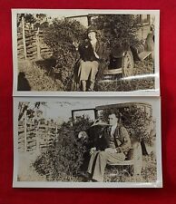 2 Antique Snapshots Man/Woman, Automobile & Dog   3.5