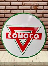 CONOCO ADVERTISEMENT PORCELAIN ENAMEL GAS OIL PUMP AD SIGN 48 INCHES 4 FEET DSP picture