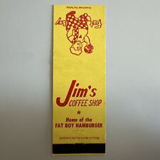 Vintage 1950s Jim’s Coffee Shop Fat Boy Hamburger Bakersfield Matchbook Cover picture