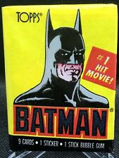 Topps The Batman Movie Trading Card Sealed Pack (1) Series 1, 1989 picture