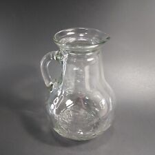 Vtg Nautical Clear Glass Jug PITCHER with Embossed Sailboat Clipper 6.75