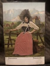Switzerland Swiss Alps Silk Traditional Costume Novelty Postcard picture