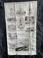 Vintage Kay Dee 100% Linen Hand Print Abe Lincoln Douglas Debate Ottawa Illinois picture