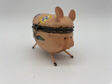 Folk Art Adorable Pig Trinket Box picture