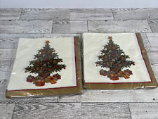 Vintage Designware Christmas Tree Napkins (20 count) American Greeting Set Of 2 picture