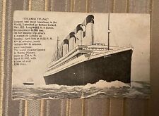 RARE TITANIC POSTCARD POSTMARKED 1 MO. MAY 14, 1912 1-CENT STAMP WHITE STAR LINE picture