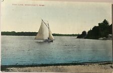 Monponsett Massachusetts East Lake Sailboat Antique Postcard c1910 picture