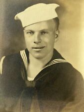 Very Handsome Young Sailor - 1940s Snapshot - Gay Interest / WWII picture