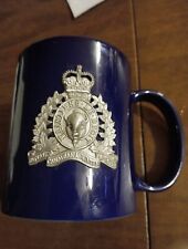 Vintage RCMP Royal Canadian Mounted Police Blue Cup Mug Pewter 3D Logo picture