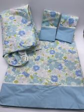 Vintage Springmaid Wondercale Double Flat & Fitted Sheet Set 2 Pil Cases Flowers picture