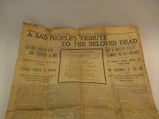 Antique 1901 Newspaper President McKinley Assassination Rochester Chronicle picture