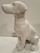 Large Vintage Sitting Labrador Dog Ceramic Figurine  13.25