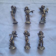 6 Vintage Brass Musical Angels Cherub Italian Style Made In Korea picture