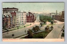 Boston, MA-Massachusetts, Commonwealth Avenue Antique c1908, Vintage Postcard picture