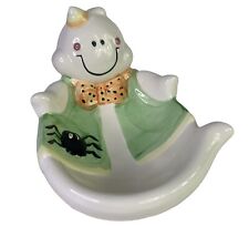 Vintage 1990’s Ghost Spider 7” Ceramic Fun Halloween Candy Dish Trinket Bowl EUC picture