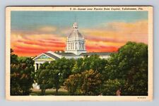 Tallahassee FL- Florida, Sunset Over Florida State Capitol, Vintage Postcard picture
