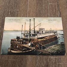 Vtg Postcard 1908 PCK Series - Pine Bluff Arkansas - Loading Cotton On Ship Boat picture