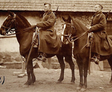 Rare 1921 Postcard Polish-Soviet War with Latvia Soldiers Friends Horseback RPPC picture