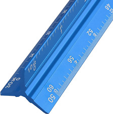 Engineer Scale Ruler 12 Inch, Aluminum Laser-Etched Triangular Drafting Tool for picture