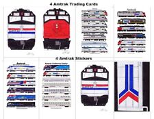 Amtrak 4 Railroad Trading Cards & 4 Stickers Set 1 F40PH SDP40F Andy Fletcher picture
