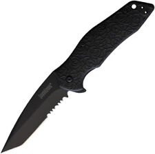 Kershaw Kuro Linerlock A/O Black GFN Folding Serrated Pocket Knife 1835TBLKSTWMX picture