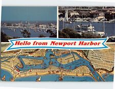 Postcard Hello from Newport Harbor Newport Beach California USA picture