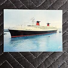 Vintage 60s SS FRANCE French Line Real Photograph Ocean Liner Postcard RPPC picture