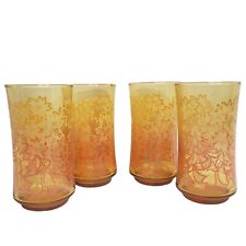 Vintage Libbey Ombre Floral Ice Tea Drinking Glasses Set of 4  picture