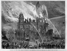 FIREFIGHTING BURNING OF UNION LEAGUE BUILDING PHILADELPHIA FIREMEN RESCUE FLAG picture