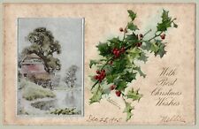 Postcard Catherine Klein a/s Christmas Holly, 1905 Undivided Back Antique A1 picture