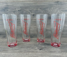 Budweiser Pint Glass Set 'This Bud's For You' - Set of 4 - 16 oz. Red Ombre picture