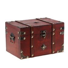 Retro Wooden Jewelry Storage Case Treasure Chest Box Home Decoration  picture