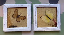 Vintage Butterfly Decor Wood Wall Hanging Frames Set of Two Frames 60-80s picture