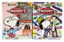 Snoopy Yearn 2 Learn Master Snoopy's Math & Coloring Book 1995 LOT of 2 - SEALED picture