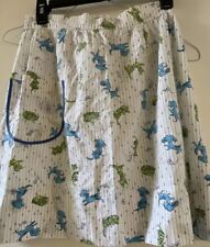 Adorable Vintage Handmade Half Apron Dogs, Cats & Mice Blue Green White picture