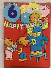 1989 VTG Gibson Happy birthday card,Bear family”You are Six Today “with envelope picture