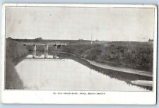Athol South Dakota Postcard Nixon River Aerial View Bridge 1910 Vintage Antique picture