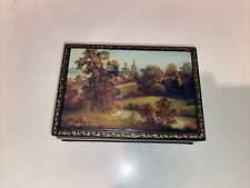 Fine Russian Handpainted Lacquer Box USSR Artist Signed Preowned ￼ picture