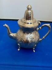 VINTAGE ornate Moroccan teapot stamped base,footed picture