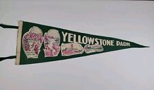 Vintage Yellowstone Park Felt Pennant Shoshone Dam Sylvan Lake Buffalo Bill picture