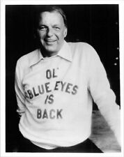Frank Sinatra wears Ol' Blue Eyes is back sweatshirt 1973 album 8x10 inch photo picture