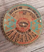 VINTAGE  1938-1957 (20) Year Desk Top Mini Perpetual CALENDAR Made in INDIA  picture