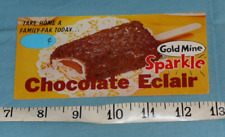 vintage GOLD MINE SPARKLE CHOCOLATE ECLAIR ice cream bars advertising sign card picture