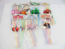 Vintage Holiday Tissue Straws Lot Of 7 picture
